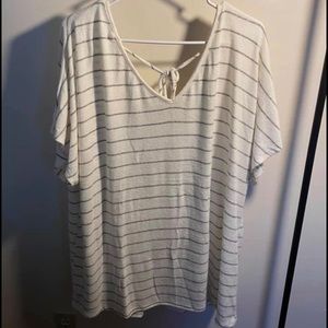 Striped tie back chic soul top